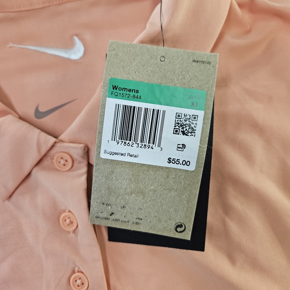 Nike Dri-Fit Victory Sleeveless Golf Polo Apricot FQ1572 Women's Size XLarge - Picture 2 of 6